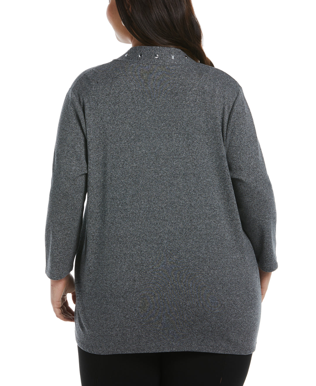 Cardigan Sweater with Hardware Trim (Salt & Pepper) 