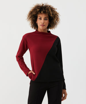 Color Block Ottoman Top (Rhubarb) 