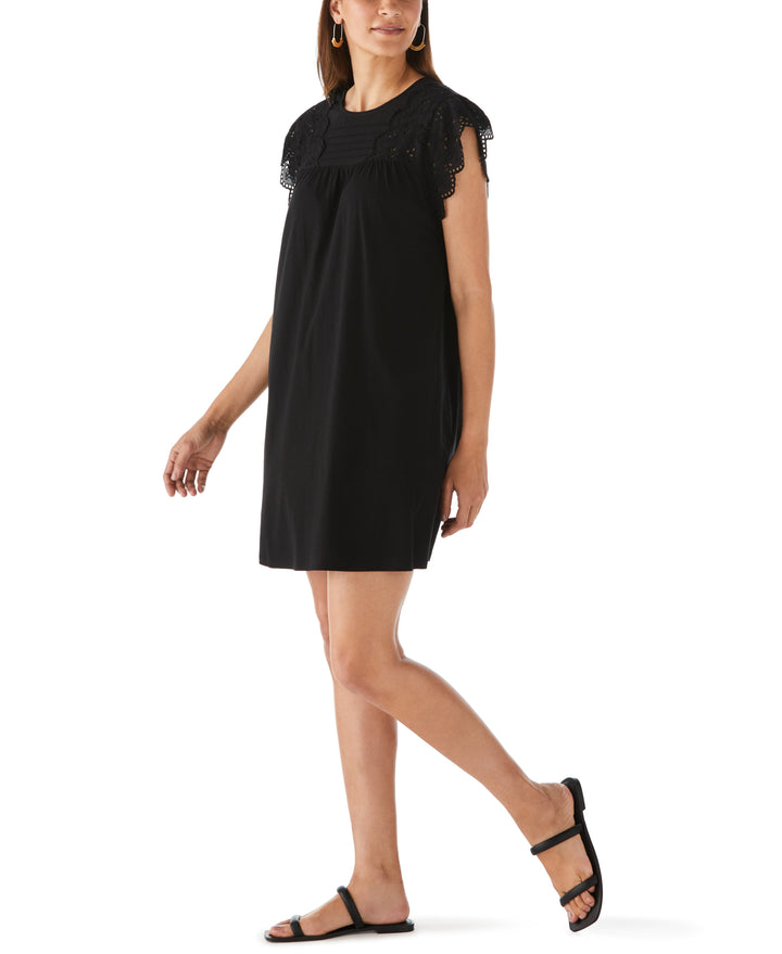Knit Eyelet Tee (Black) 