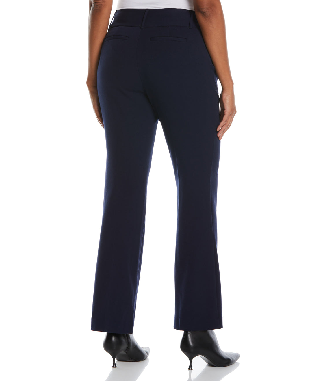 Petite Curvy Fit Boot Cut Pant (Navy) 
