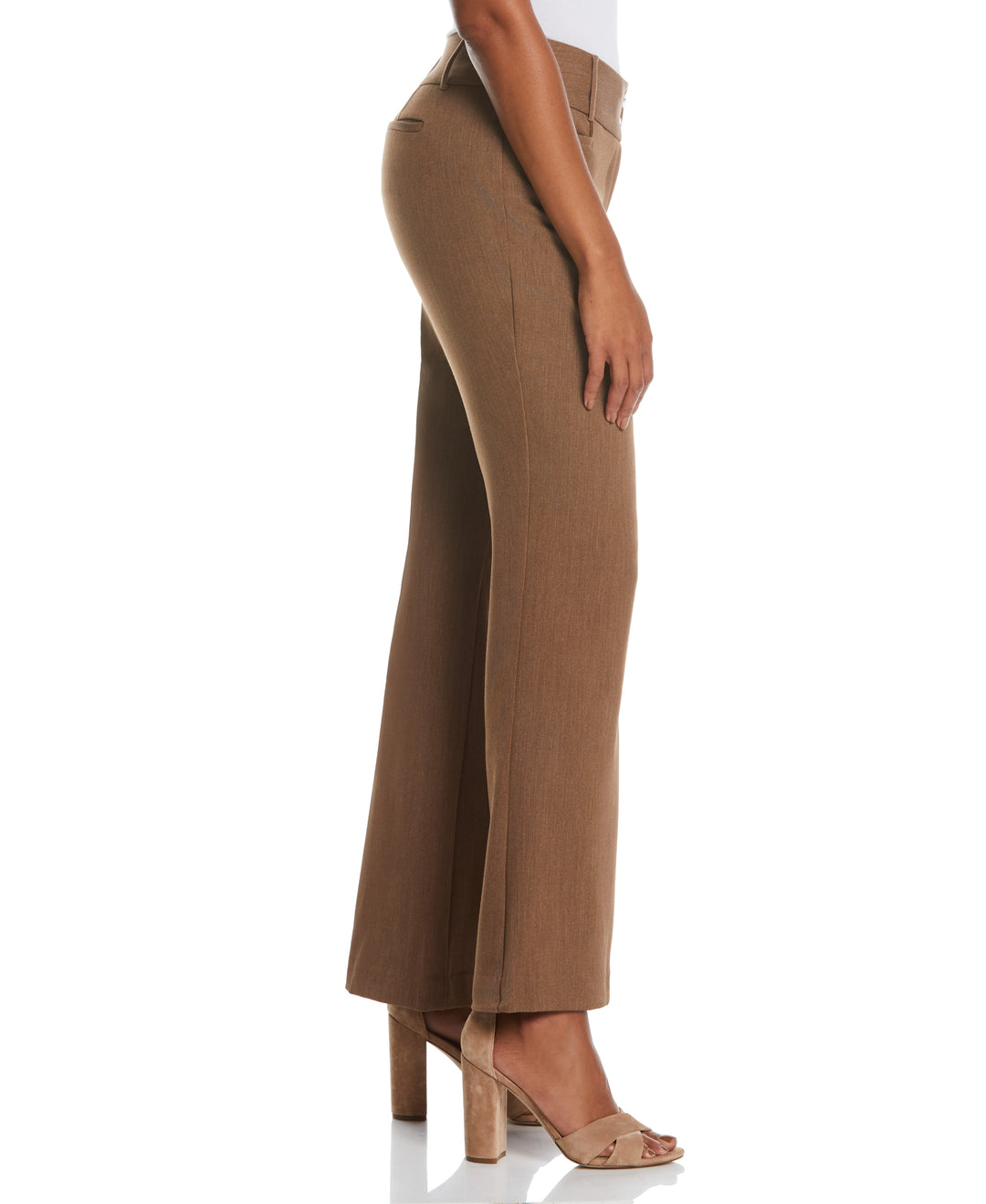 Petite Curvy Fit Boot Cut Pant (Coffee Melange) 