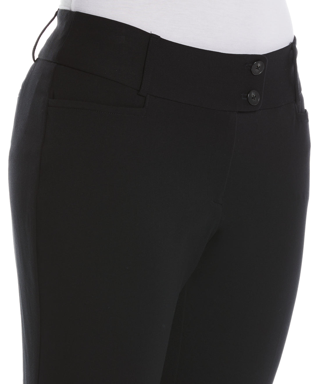 Petite Curvy Fit Short Length Boot Cut Pant (Black) 