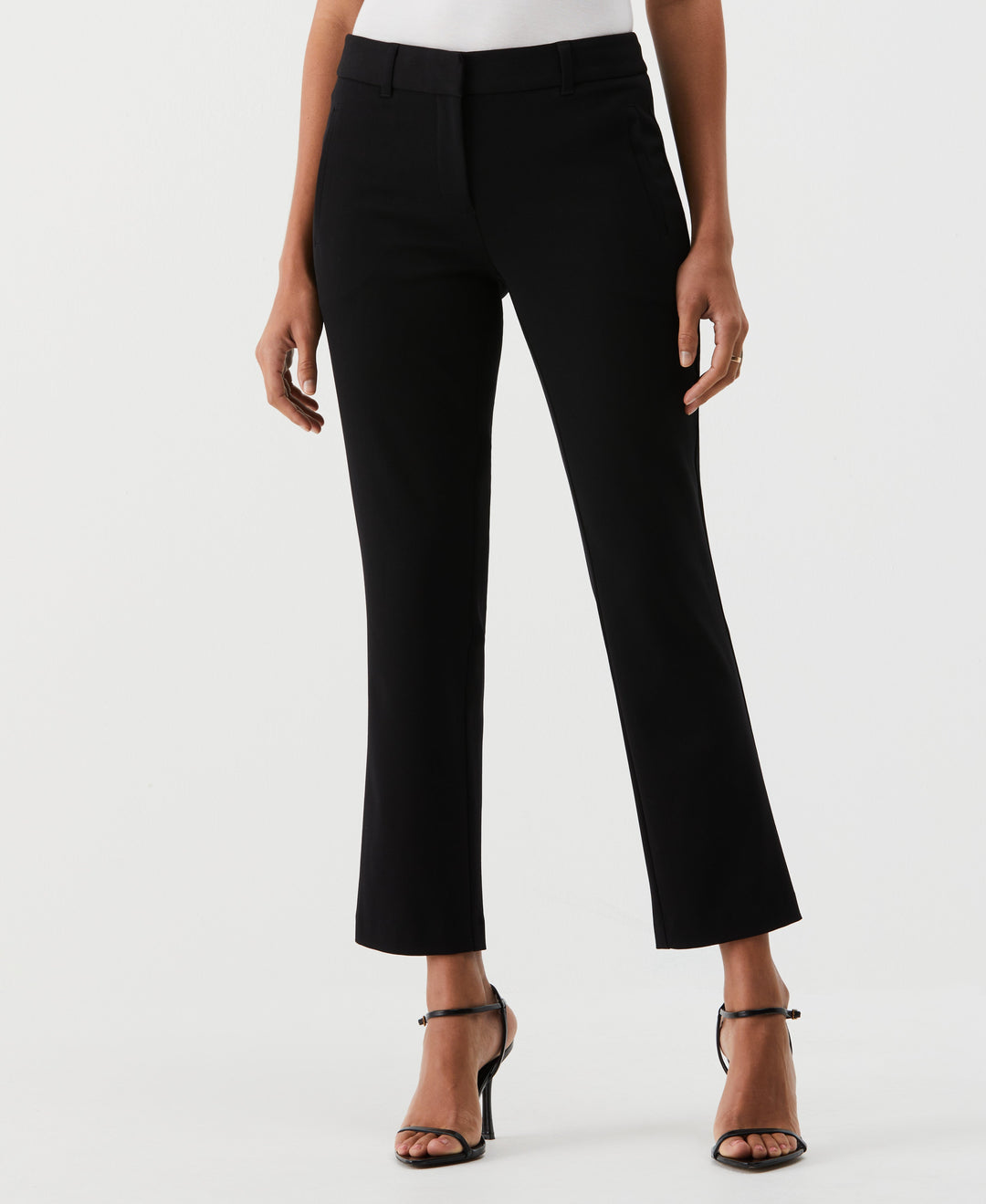 Petite Straight Leg Ankle Pant (Black) 