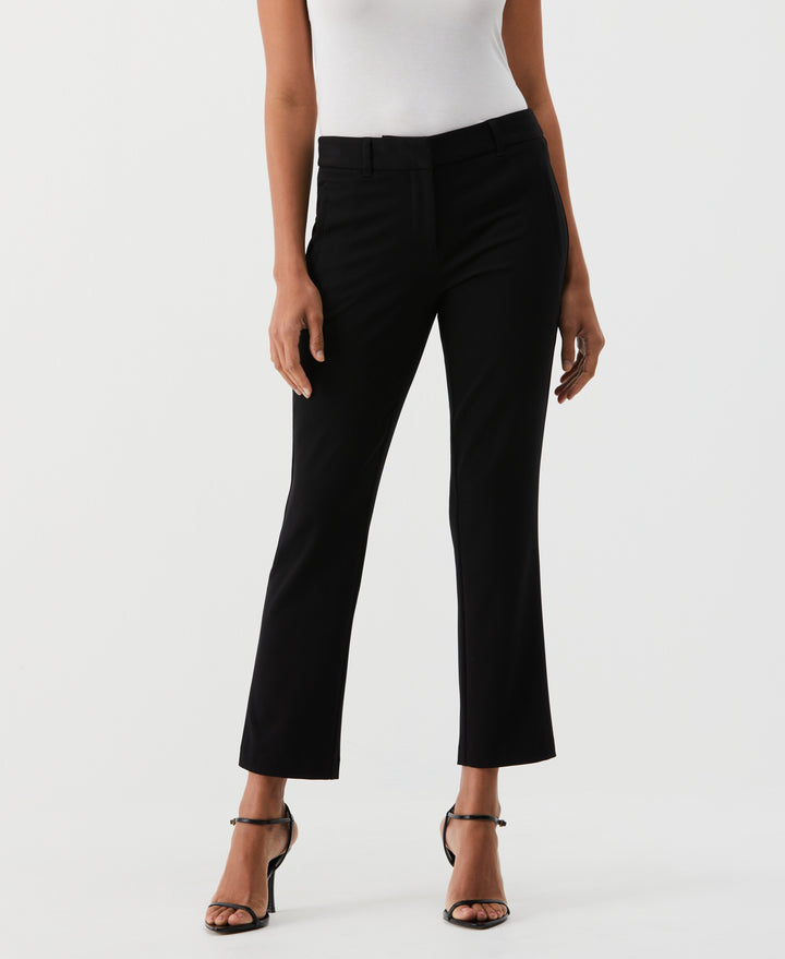 Petite Straight Leg Ankle Pant (Black) 
