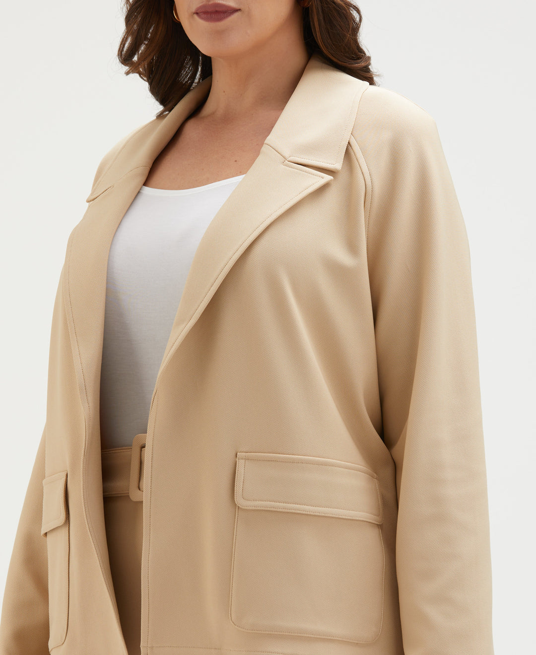 Plus Size Cargo Jacket (Irish Cream) 