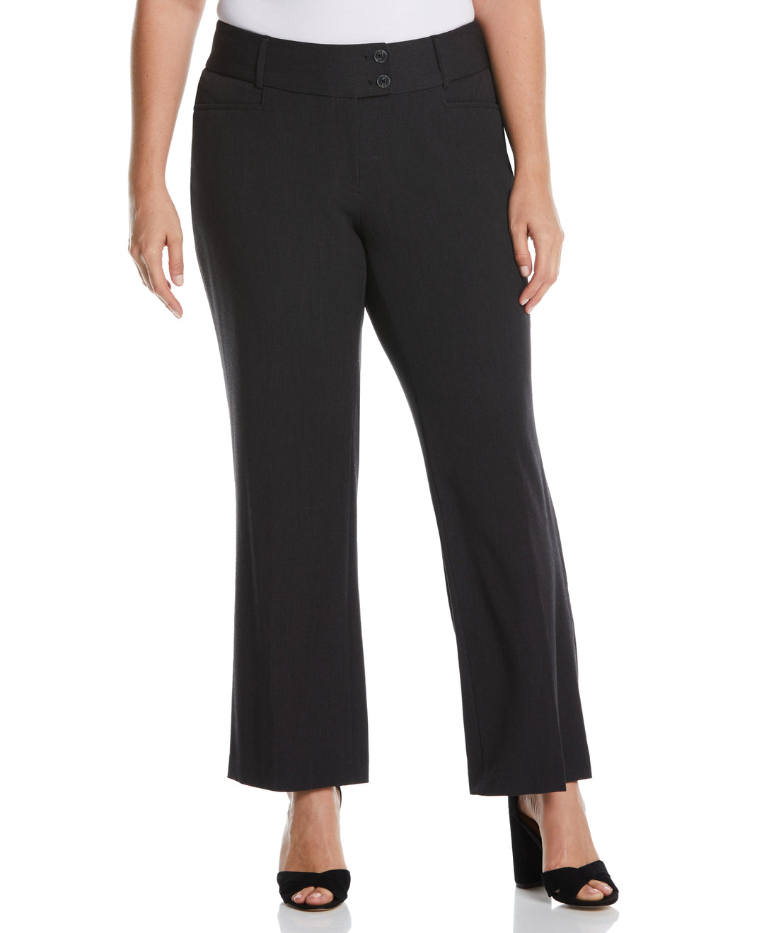 Plus Size Curvy Fit Boot Cut Pant (Graphite) 