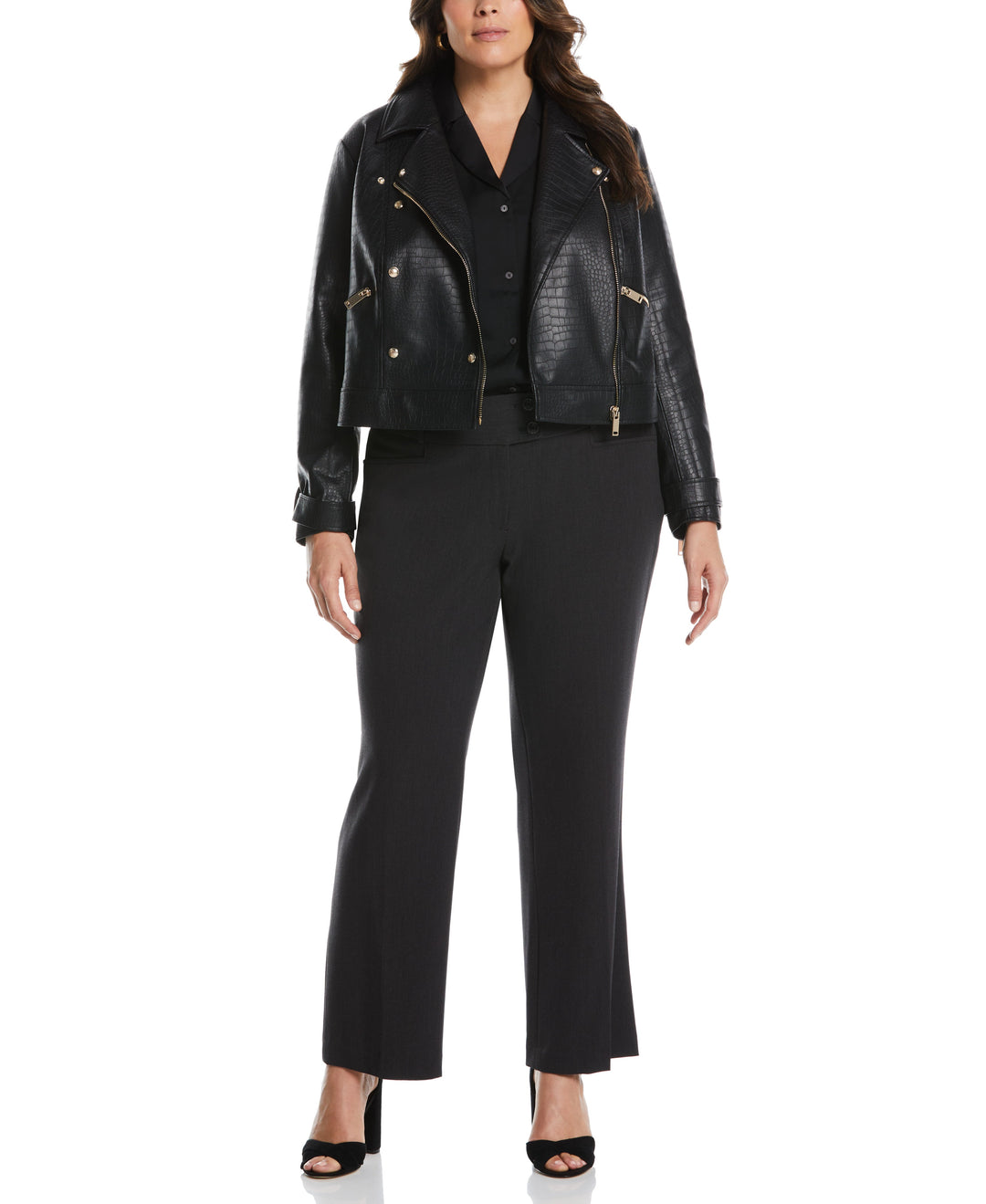 Plus Size Curvy Fit Boot Cut Pant (Graphite) 