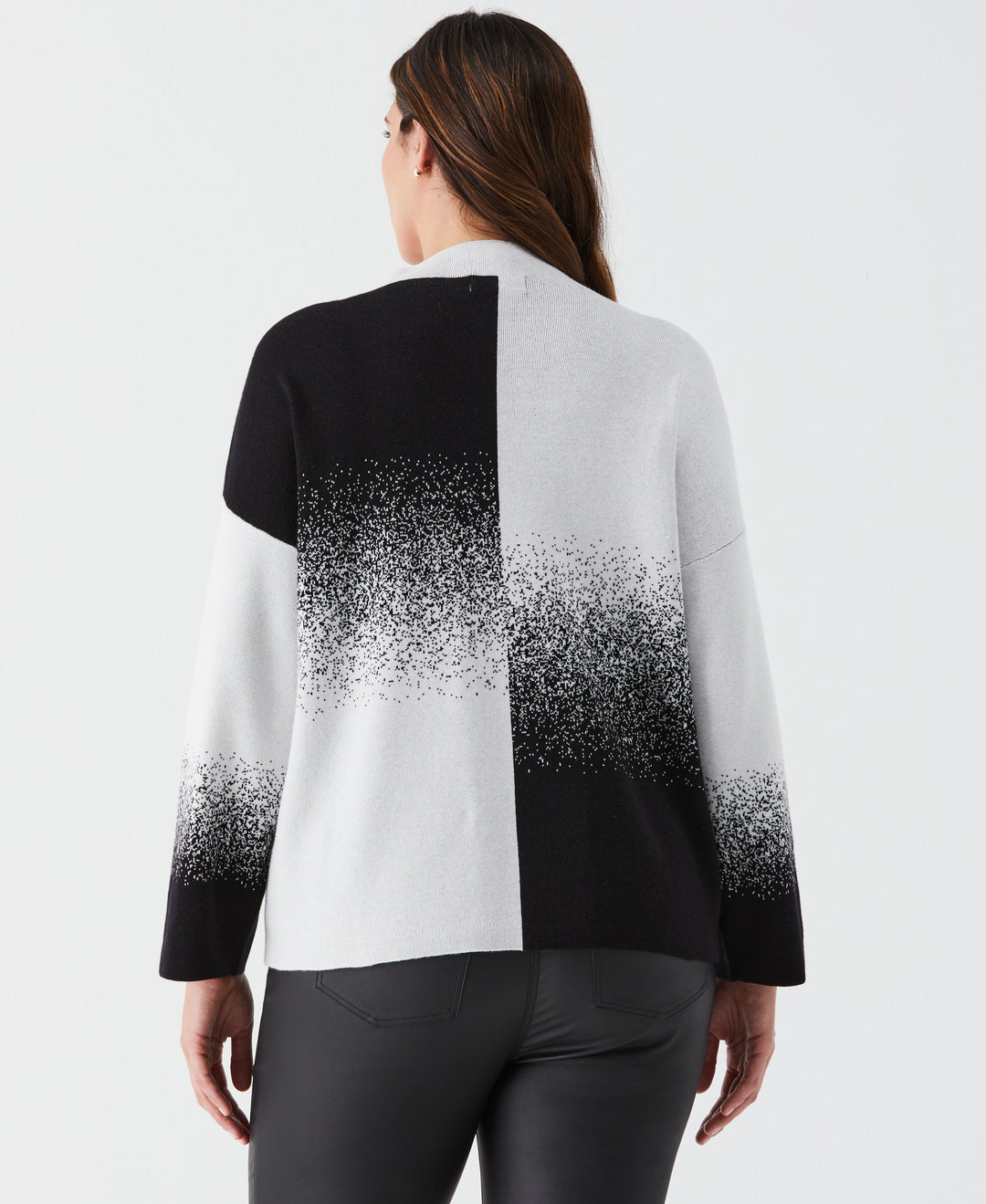 Plus Size Ombre Turtleneck Sweater (Black) 