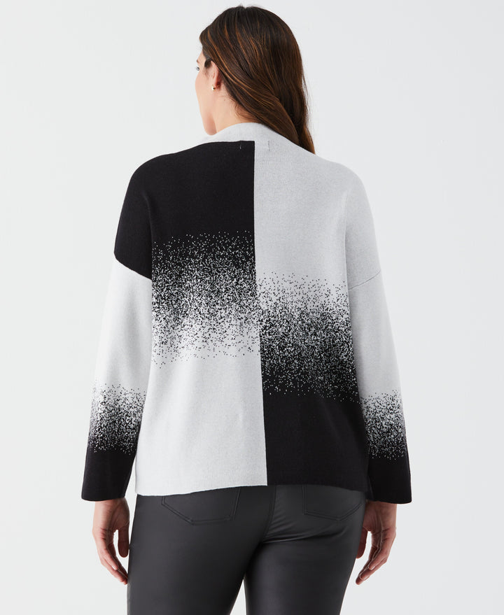 Plus Size Ombre Turtleneck Sweater (Black) 