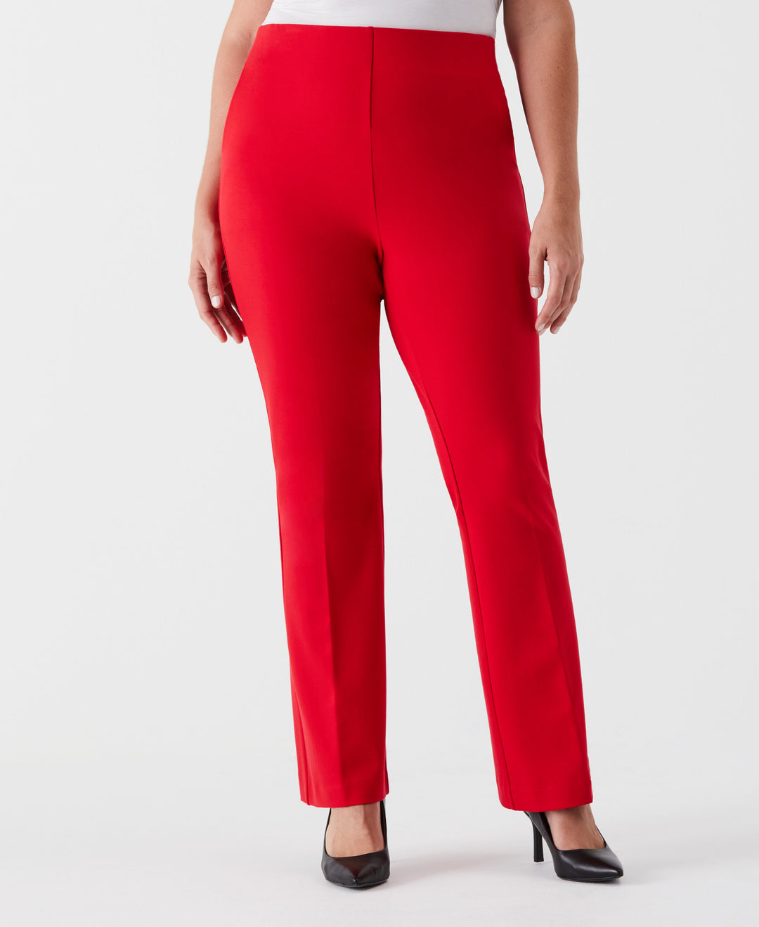 Plus Size Ponte Boot Cut Pant (Tango Red) 