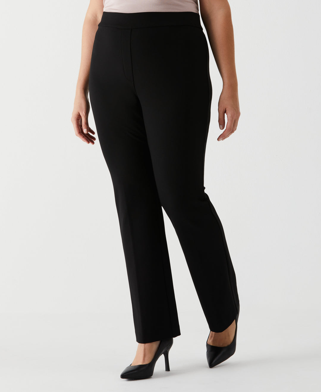 Plus Size Short Length Boot Cut Pull-On Pant (Black) 