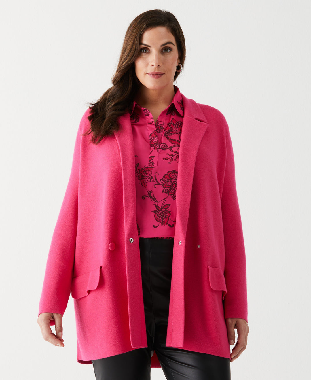 Plus Size Relaxed Sweater Blazer (Cabaret) 