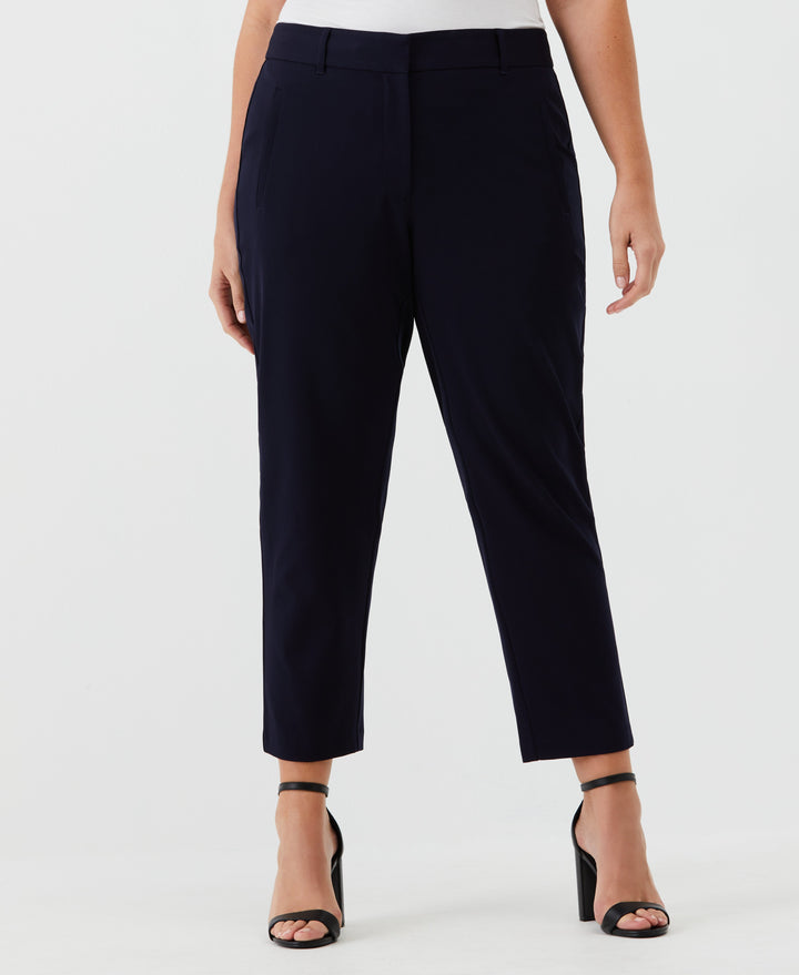 Plus Size Straight Leg Ankle Pant (Navy) 