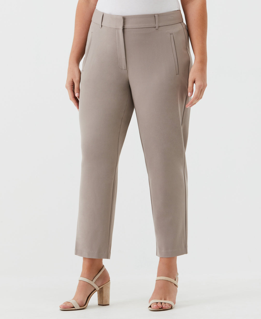 Plus Size Straight Leg Ankle Pant (Summer Straw) 