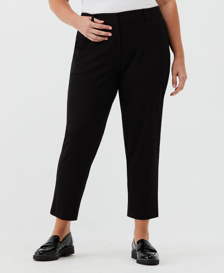 Plus Size Straight Leg Ankle Pant (Black) 