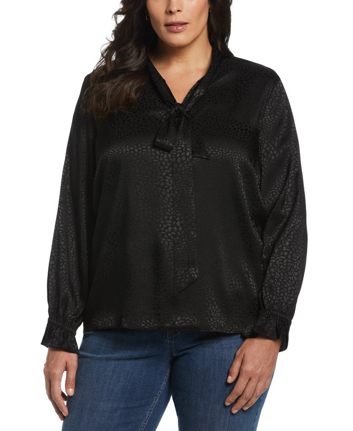 Tie Front Blouse (Black) 