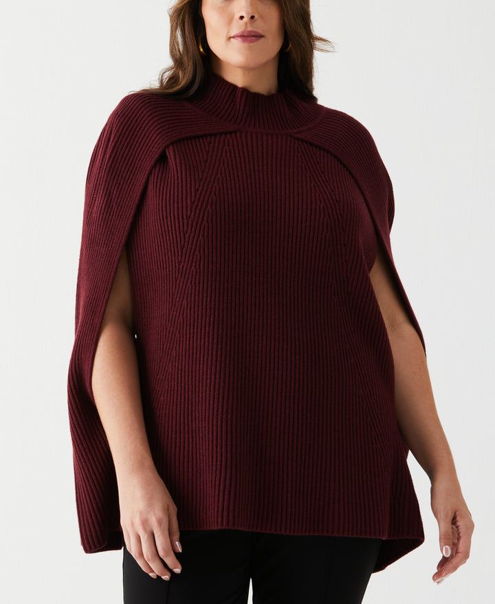 Poncho Sweater (Windsor Wine) 