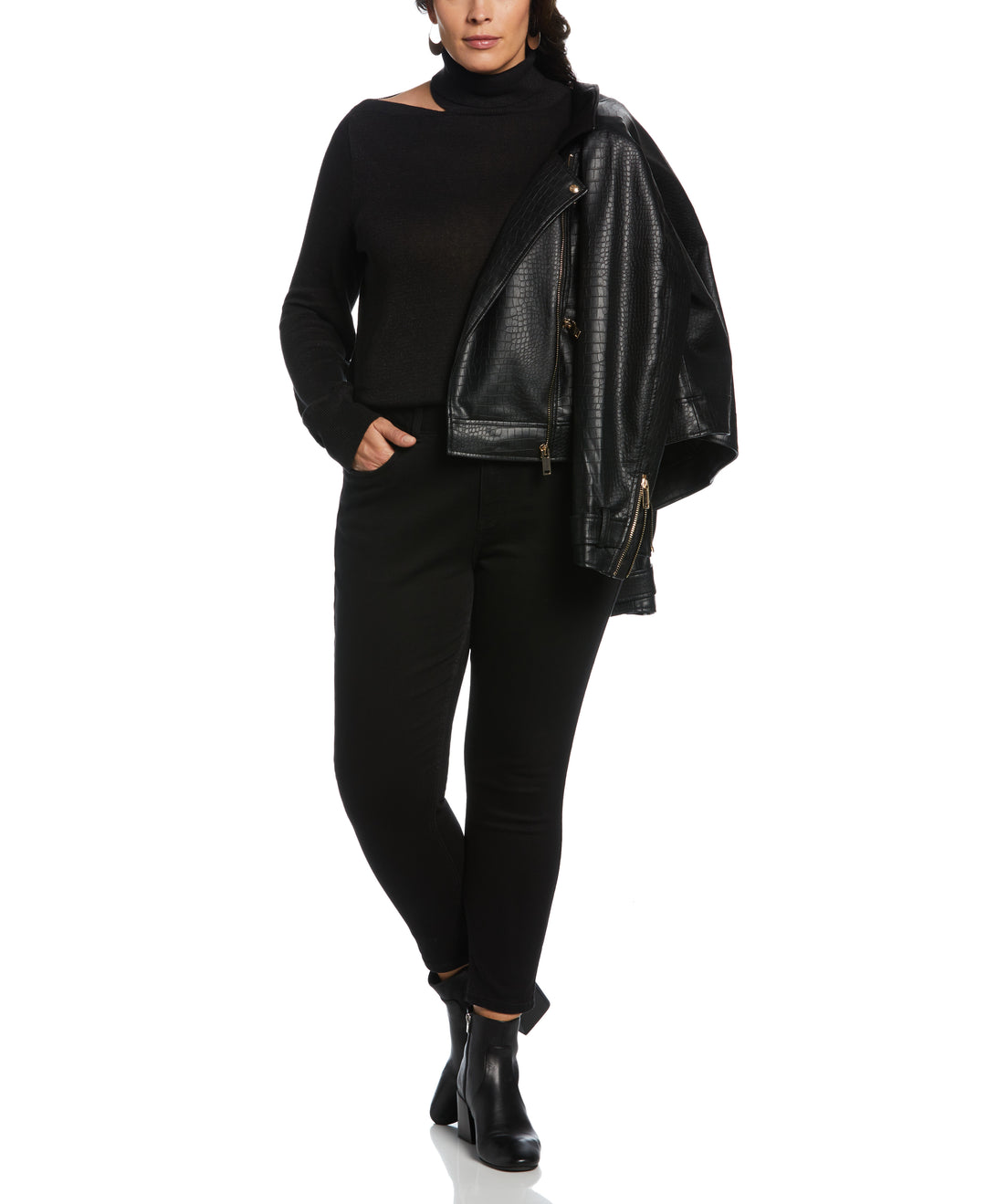 Rib Trim Cut Out Sweater-Sweater-Rafaella-Sportswear