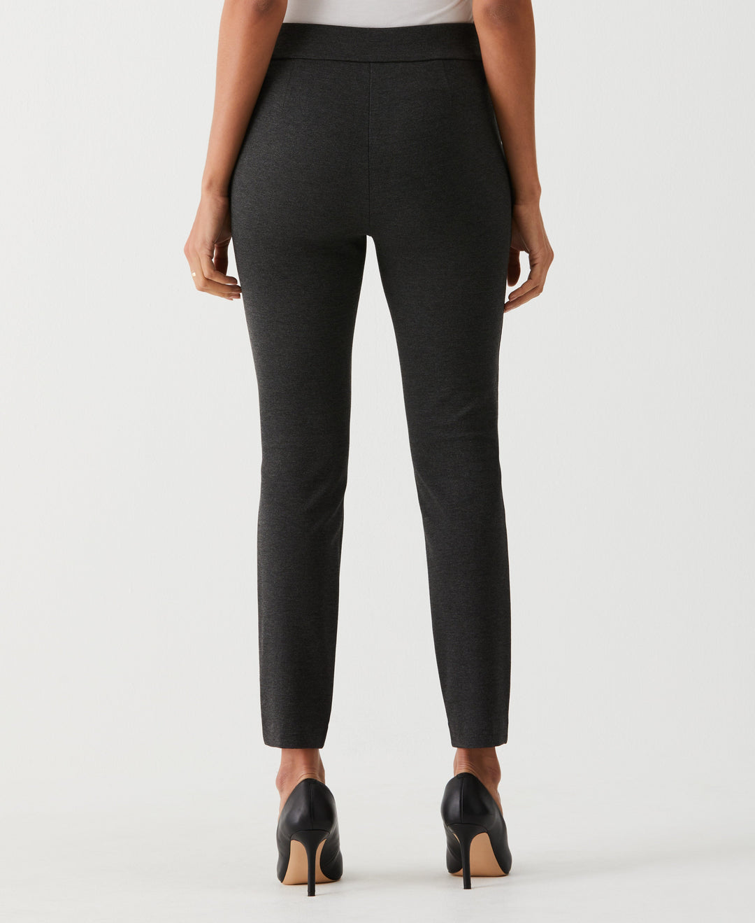 Slim Leg Ankle Pant with Hardware (Charcoal Tweed Heather) 