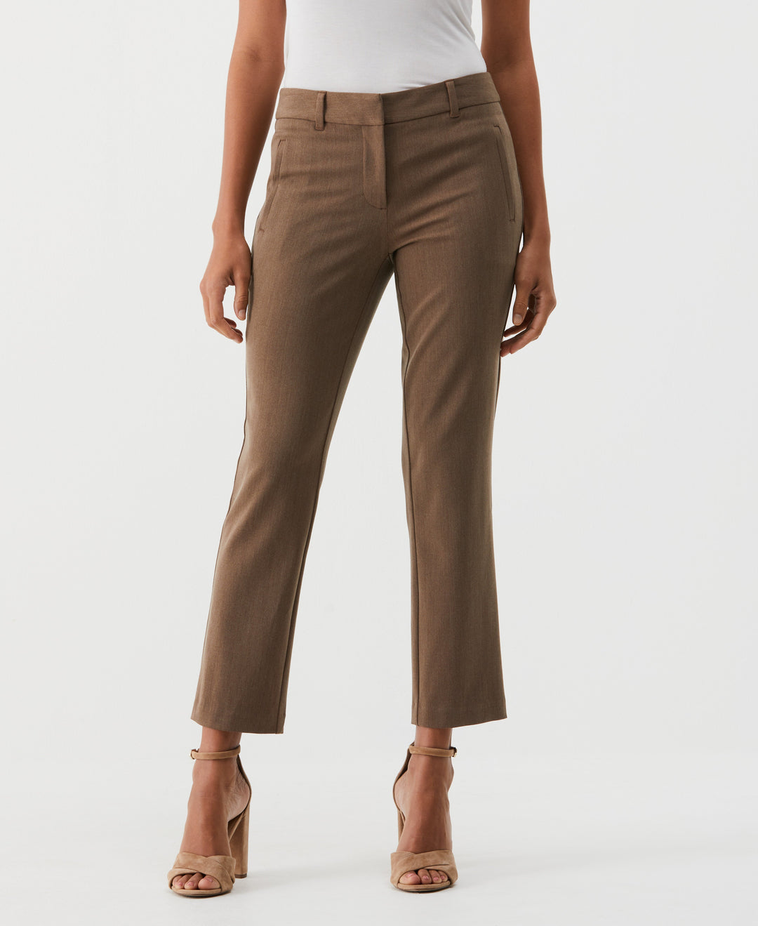 Straight Leg Ankle Pant (Coffee Melange) 