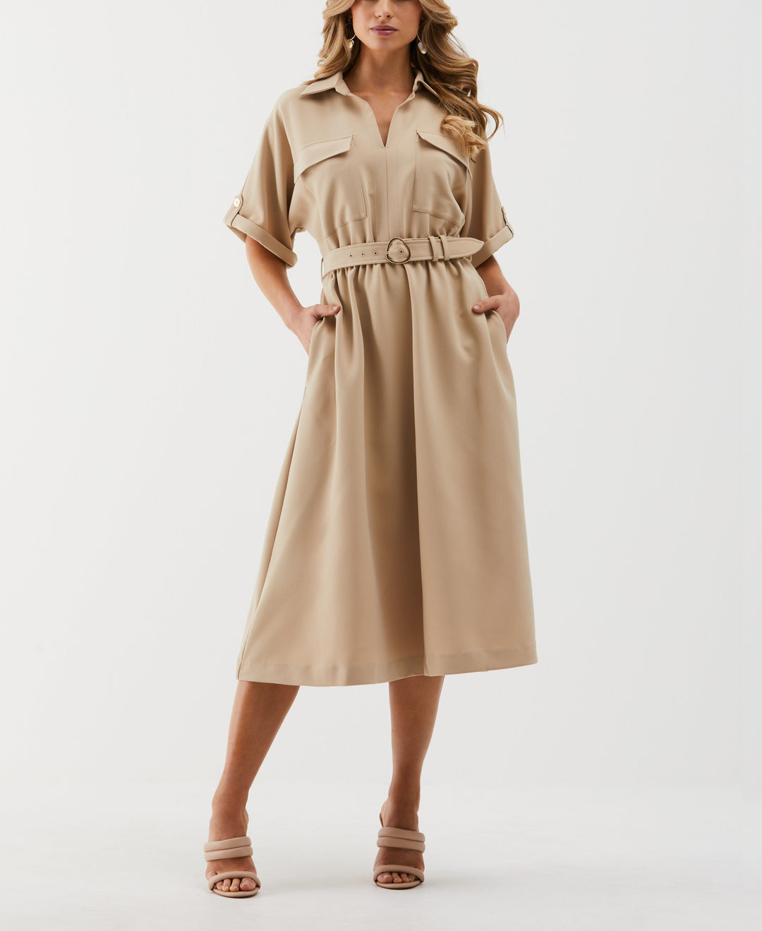 Utility Shirt Dress (Irish Cream) 