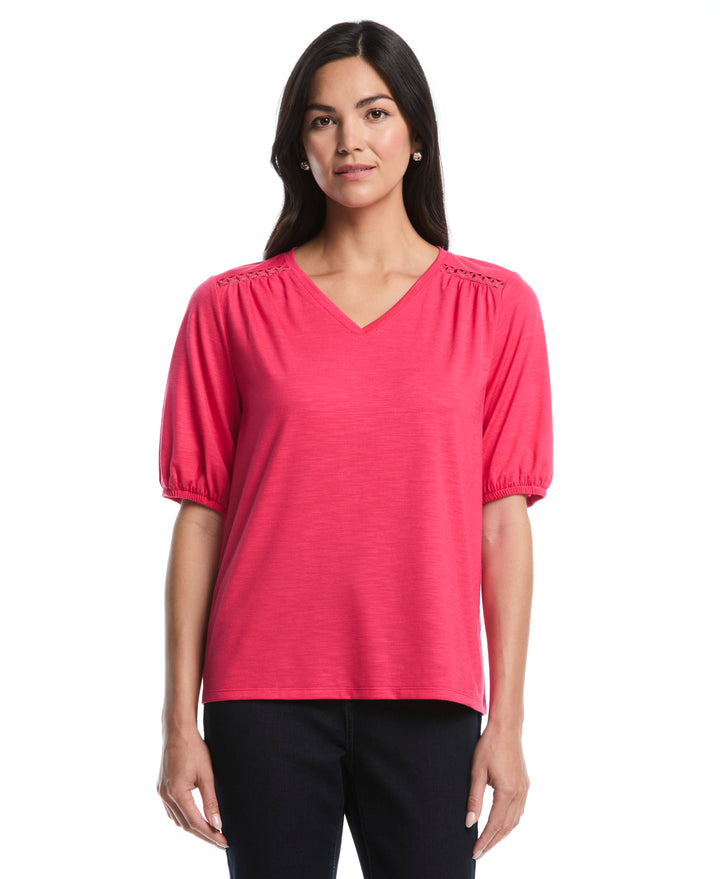 Petite Shirred Top (Raspberry) 