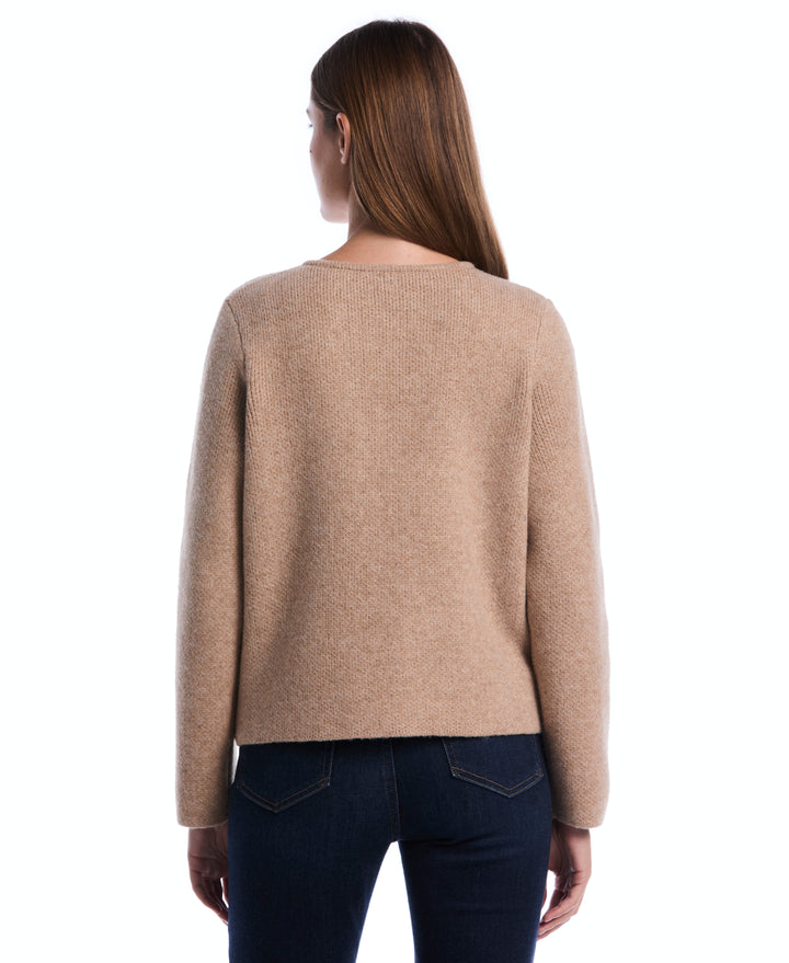 Argyle Open Cardigan Sweater (Oatmeal) 