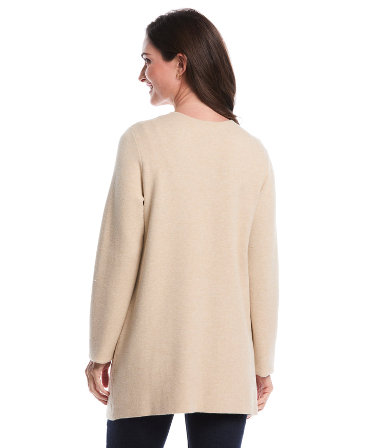 Turnlock Metal Closure Cardigan (Wheat Heather) 
