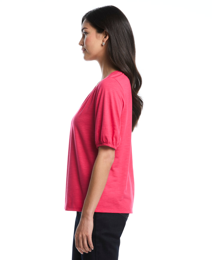 Petite Shirred Top (Raspberry) 