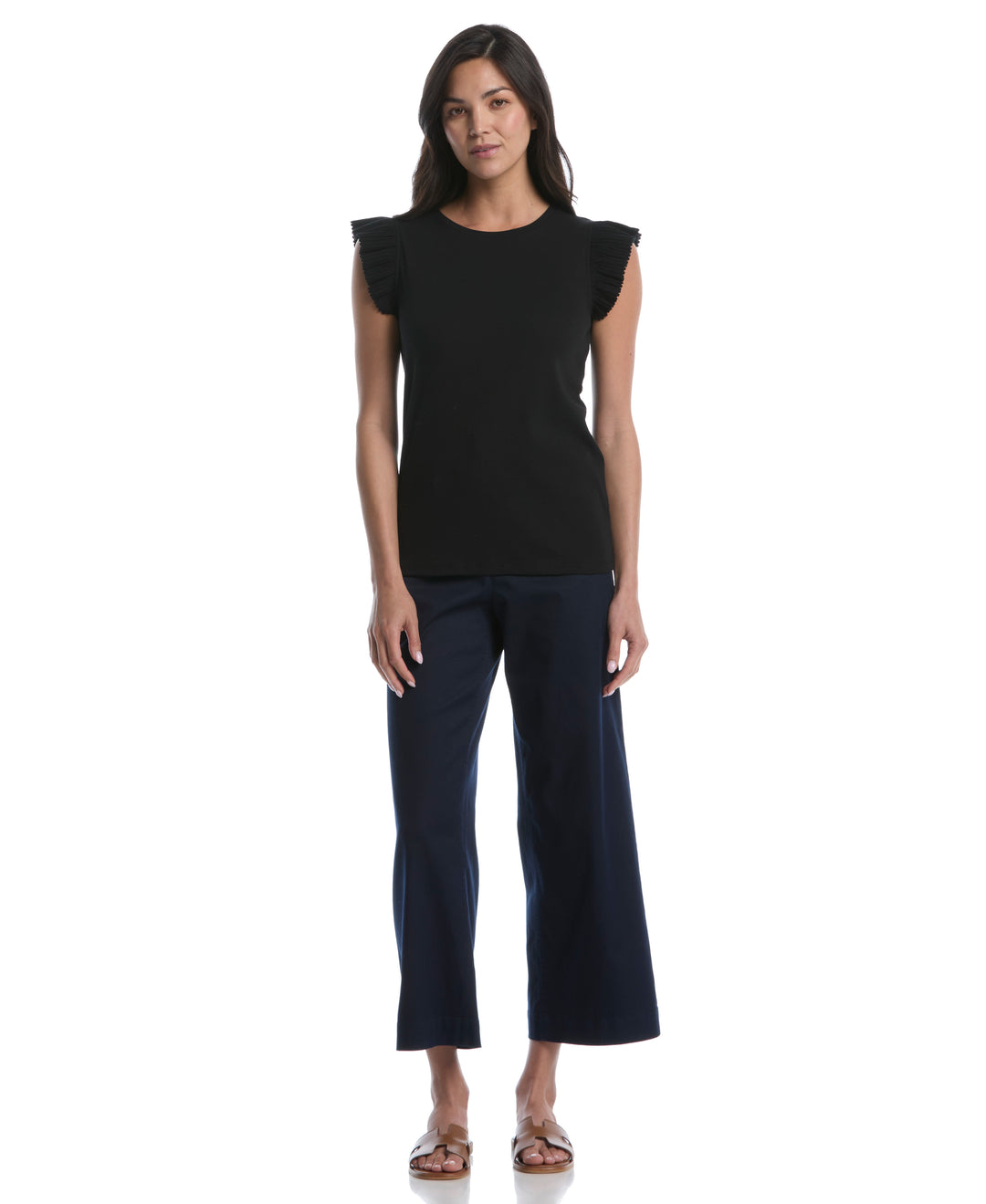 Petite Ruffle Top (Black) 