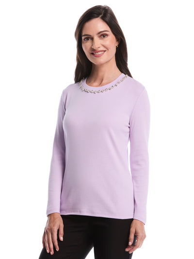 Embellished Neck Top (Orchid Bloom) 