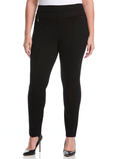 Plus Size Ponte Slim Leg Pant (Black) 