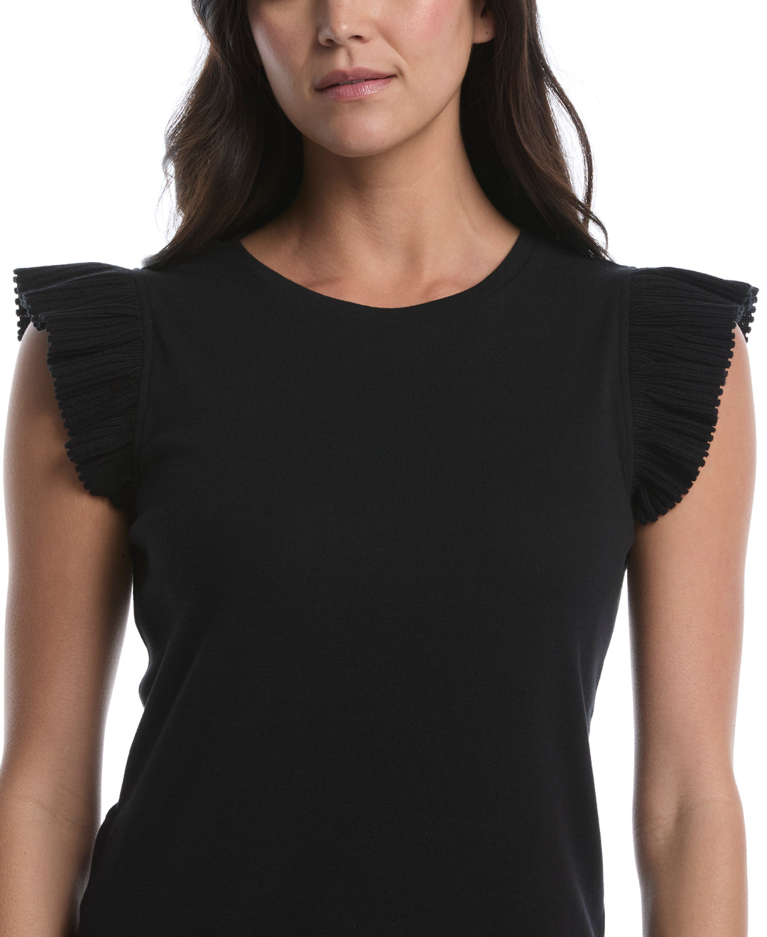 Petite Ruffle Top (Black) 