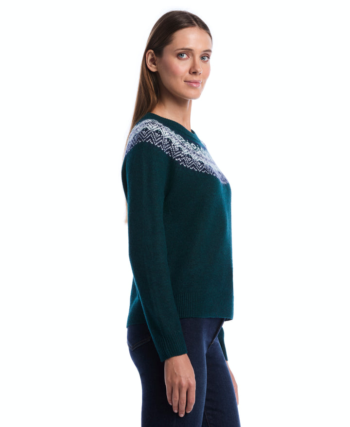 Fair Isle Crew Neck Sweater (Ponderosa Pine) 