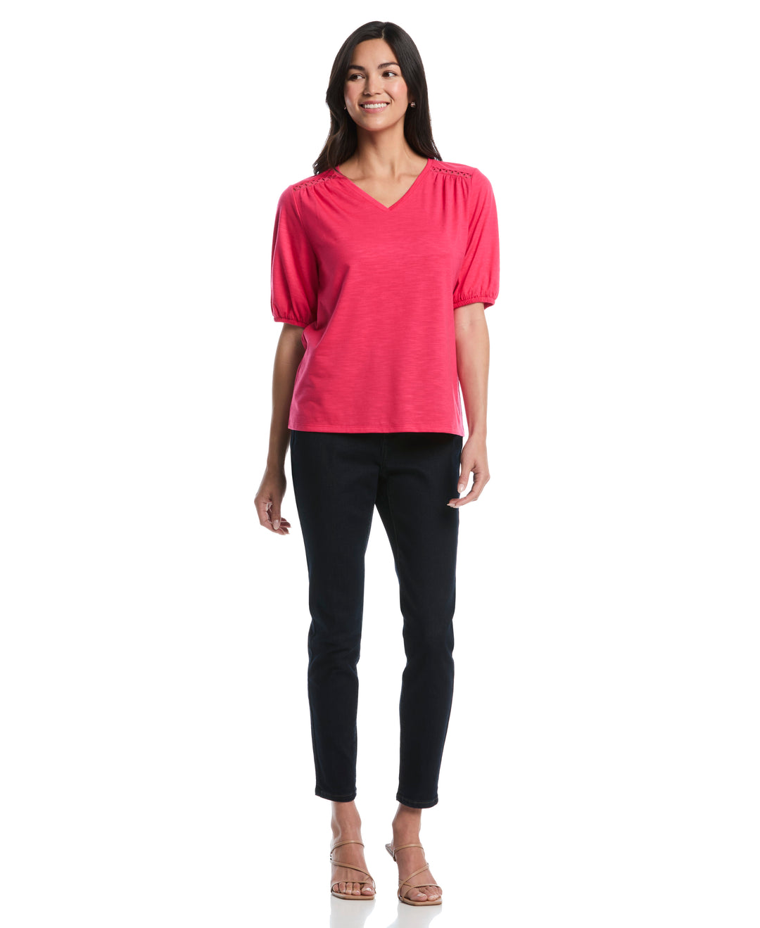 Petite Shirred Top (Raspberry) 