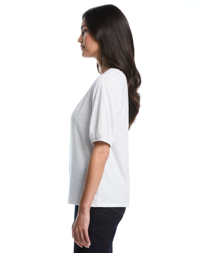 Petite Shirred Top (White) 