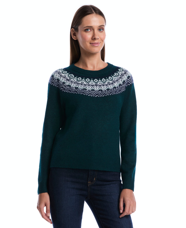 Fair Isle Crew Neck Sweater (Ponderosa Pine) 