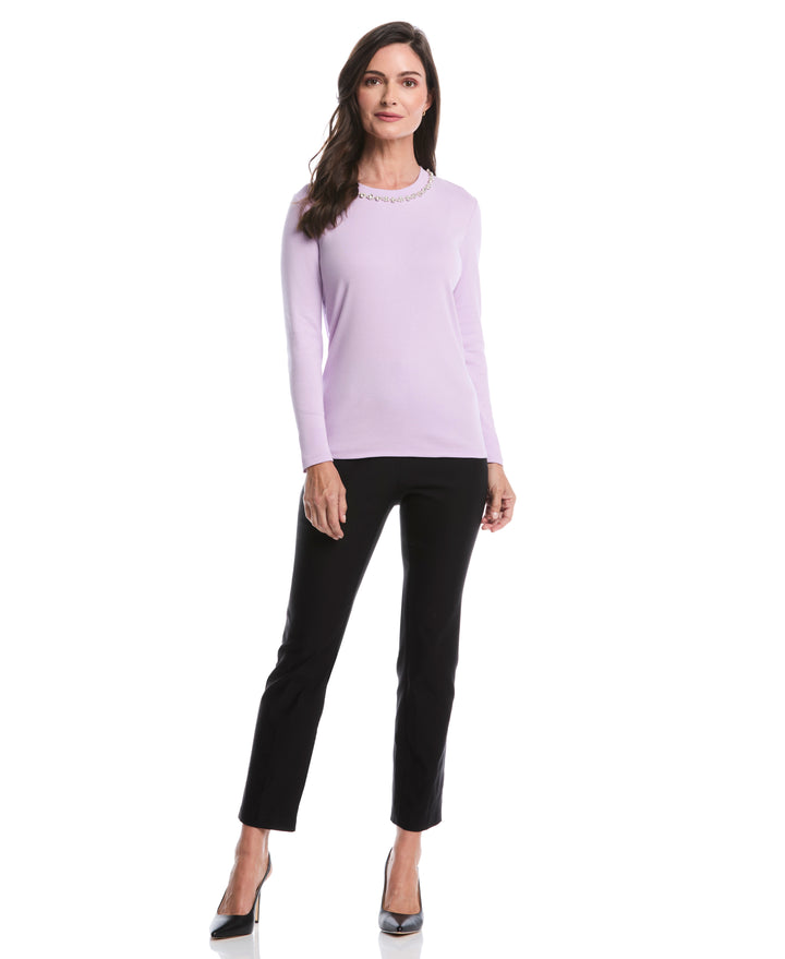 Embellished Neck Top (Orchid Bloom) 