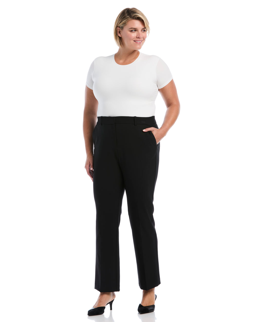 Plus Size Bootcut Pant with Pockets (Black) 