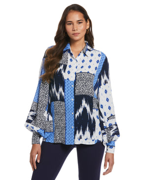 Blouson Sleeve Blouse (Dazzling Blue) 