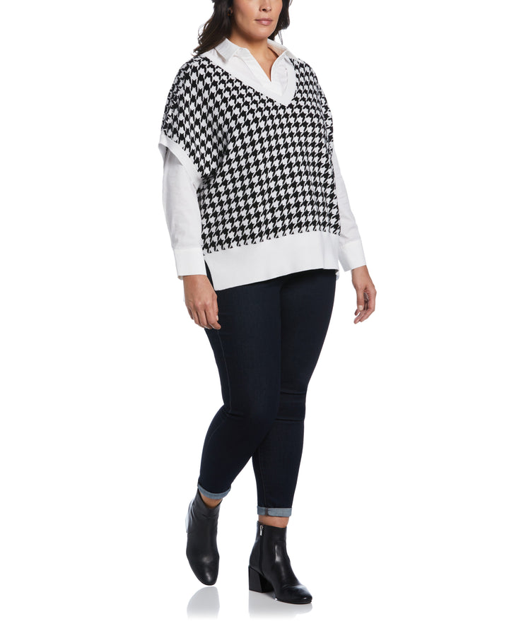 Houndstooth Sweater Vest (Black) 