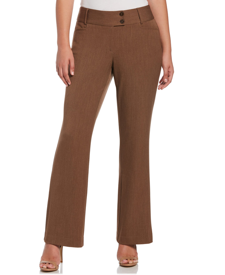 GABARDINE BOOTCUT PANT - CURVY FIT (Coffee Melange) 