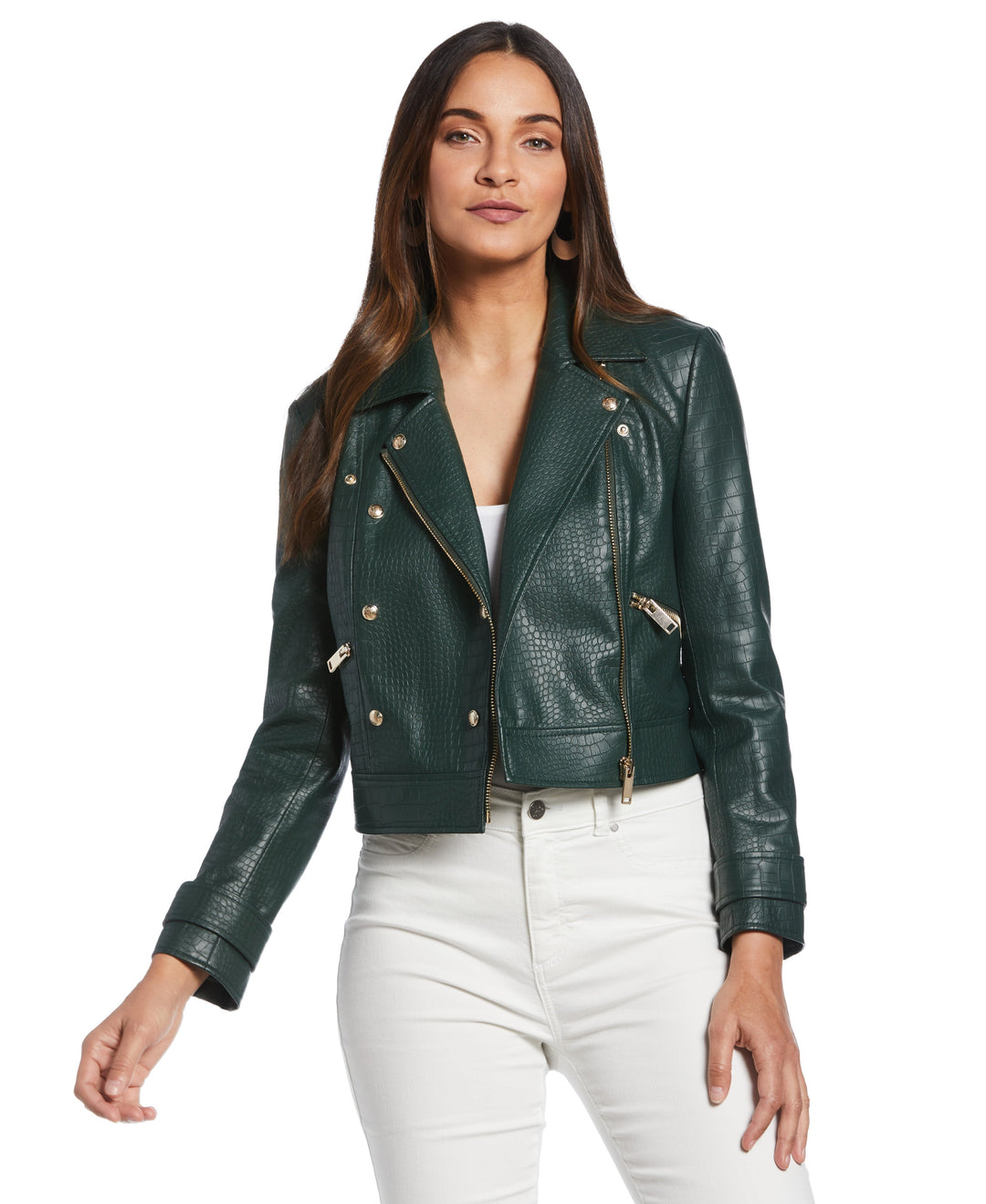 Faux Leather Moto Jacket (Envy) 