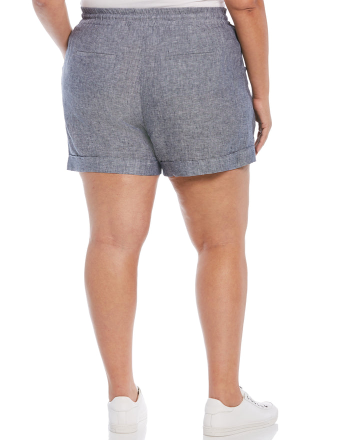 Modern Fit Seamed Linen Short (Indigo) 