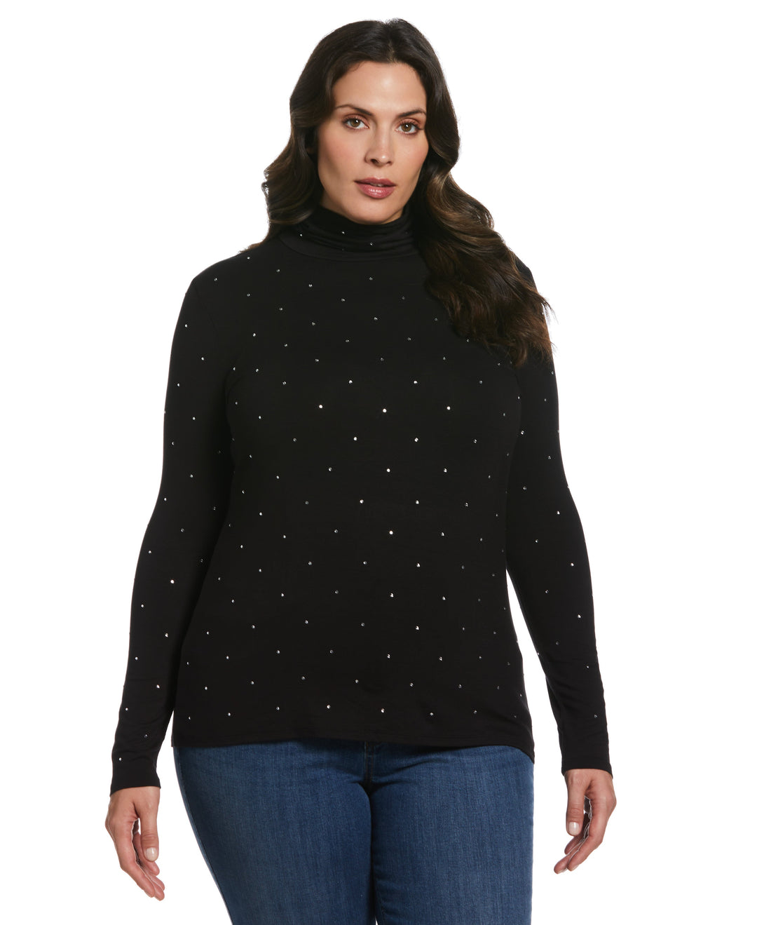 Rhinestone Turtleneck (Black) 