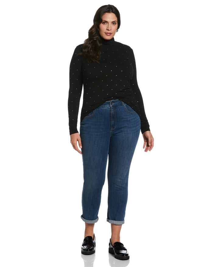 Rhinestone Turtleneck (Black) 