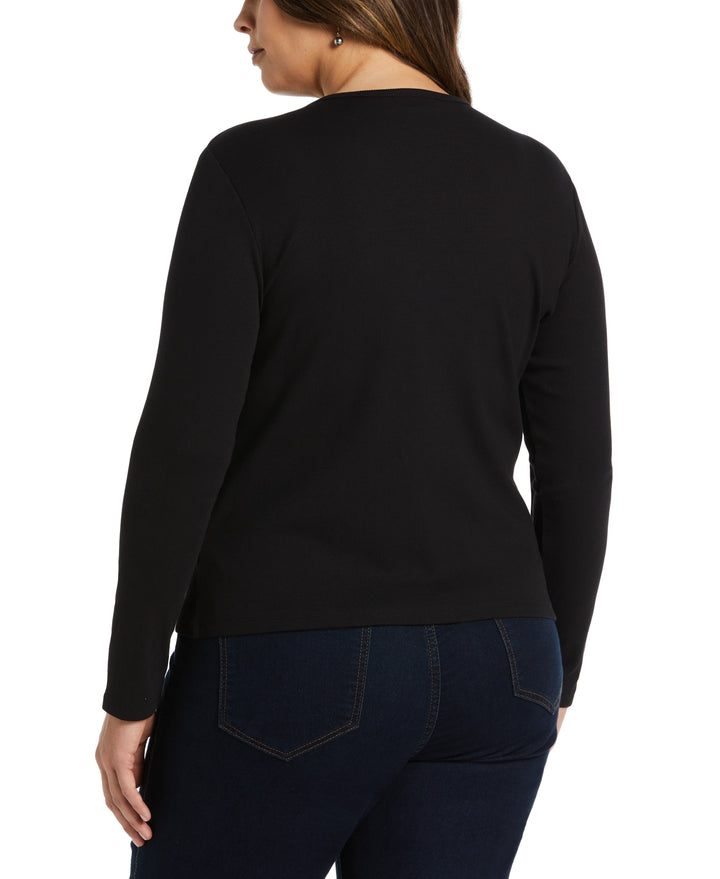 Ribbed Crew Neck Tee (Black) 