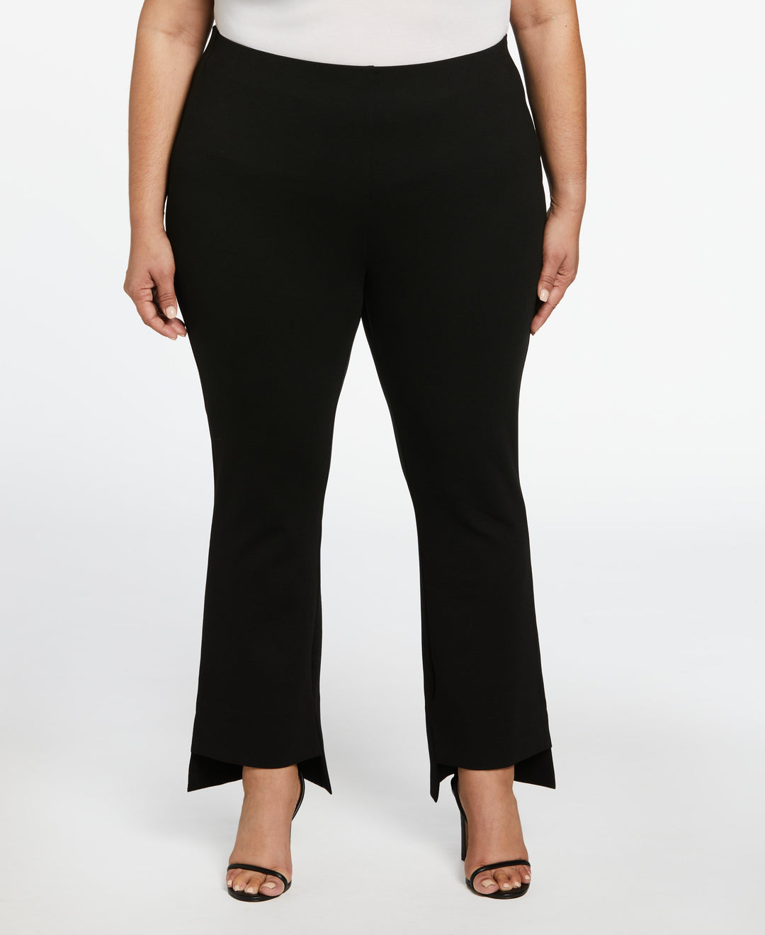 Step Hem Ponte Knit Pull-On Pant (Black) 