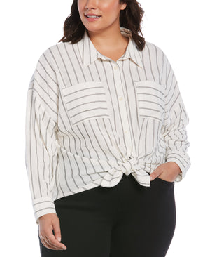 Tie Front Shirt (White) 