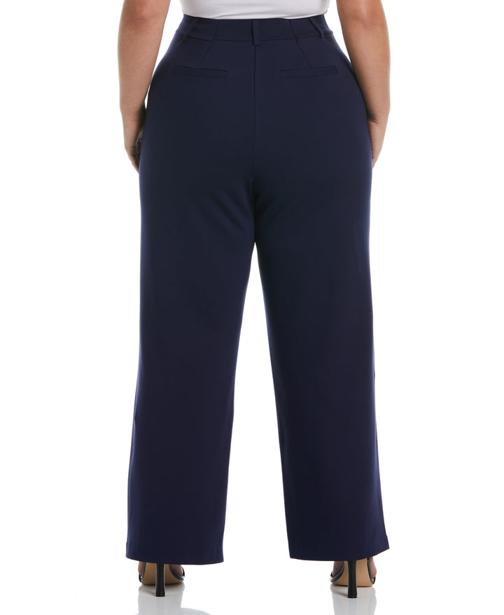Wide Leg Ponte Trouser (Peacoat) 